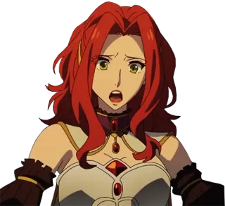 😨 Anime, rote Haare, weiblich, geschockt, besorgt, Charakter, fiktiv whatsapp sticker