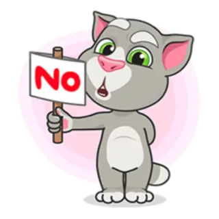 😔 Talking Tom NO cat, animal, no, protest, cartoon telegram sticker