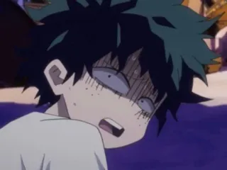 🥦 Izuku Midoriya My Hero Academia anime, manga, My Hero Academia, Izuku Midoriya, Deku, scioccato, preoccupato, emotivo telegram sticker