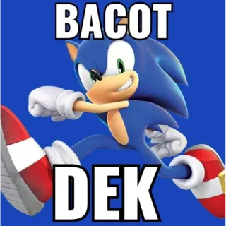 😊 Sonic BACOT DEK Sonic, Bacot Dek, Meme, Ofensivo, Indonesio, Personaje de videojuego telegram sticker