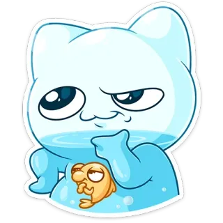 🤔 การ์ตูน, ตัวละคร, แมว, ตลก, มีม, ปลา telegram sticker