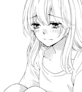 🌟 anime, manga, cô gái, khóc, buồn, cảm xúc telegram sticker