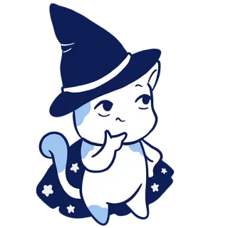 🤔 gato, fofo, desenho animado, estrelas, caprichoso, ilustração telegram sticker