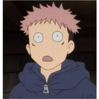 🙂 anime, cartoon, shocked, worried, blue, pink hair whatsapp sticker