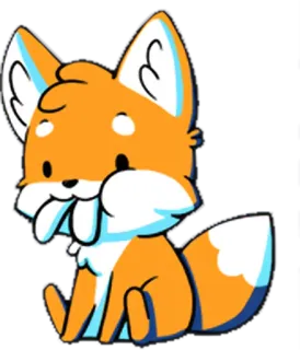 🍉 лиса, животное, милый, мультфильм, стикер whatsapp sticker