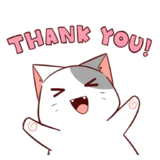 ☺️ THANK YOU! cat, thank you, cute, happy, cartoon telegram sticker