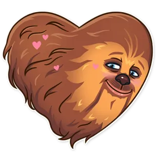 ❤️ ハート, 愛, 漫画, ナマケモノ, 可愛い telegram sticker