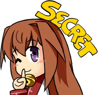 😉 SECRET secret, chut, silence, silence, animé, mignon, chuchoter whatsapp sticker
