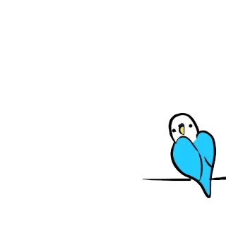 😢 burung, parkit, lucu, biru, hewan, peliharaan, kartun telegram sticker