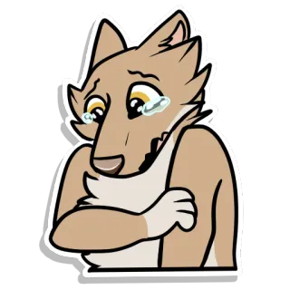 😰 crying, dog, sad, tears, cartoon telegram sticker