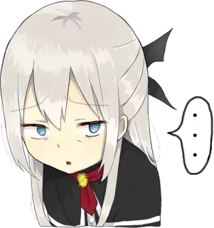 😒 Anime, Manga, Cartone animato, Chibi, Espressione, Carino, Ragazza whatsapp sticker