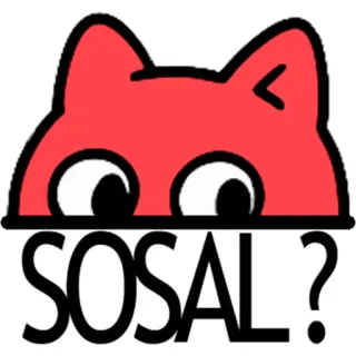 👁 SOSAL? cat, cartoon, question, animal, cute telegram sticker