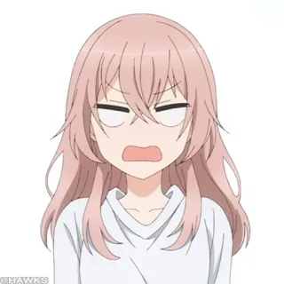 🎀 anime, gadis, marah, meme, frustrasi, kartun, rambut merah muda telegram sticker