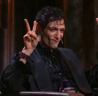 🌟 Andrey Pyaevsky Battle of Psychics peace sign, v sign, man, portrait, gothic, reaction, tv show telegram sticker