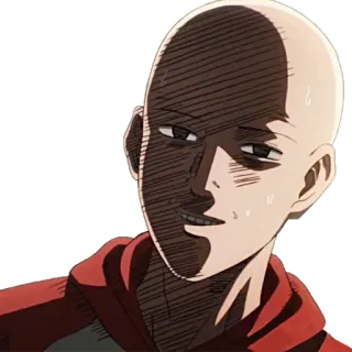 🥴 Saitama One-Punch Man Anime, Saitama, One-Punch Man, serio, héroe whatsapp sticker