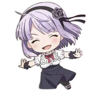 😌 anime, chibi, kawaii, cute, cartoon, girl, character whatsapp sticker