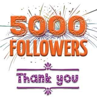❤ 5000 FOLLOWERS
Thank you Seguidores, Celebración, 5000, Redes sociales, Gracias whatsapp sticker