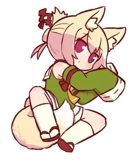 🦊 Anime, Manga, Kawaii, Renard, Chibi, Personnage, Illustration telegram sticker