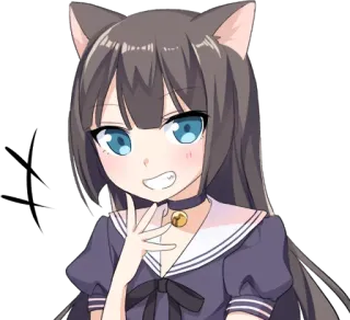 😁 Anime, Catgirl, Kawaii, Niedlich, Manga telegram sticker