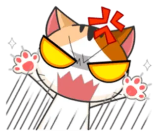 😡 고양이, 화난, 만화, 동물 telegram sticker