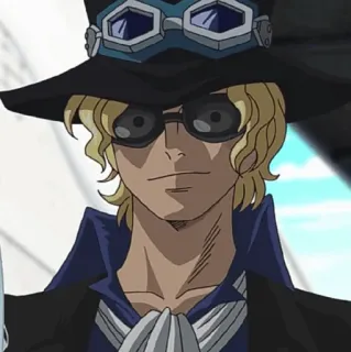 🔥 Sabo One Piece Sabo, One Piece, Anime, Personagem, Chapéu, Óculos, Cabelo loiro telegram sticker