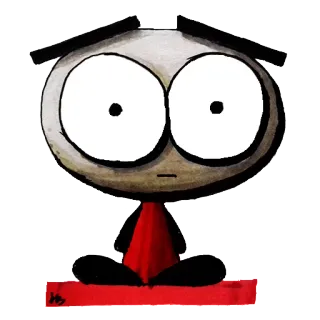 😳 character, stick figure, cartoon, illustration, sad, eyes telegram sticker