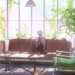 ⌚️ Anime, Sala de estar, Personagem, Interior, Sofá telegram sticker