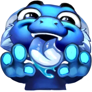 😋 Dessin animé, Dragon, Bleu, Mignon, Fantaisie, Créature, Animal whatsapp sticker