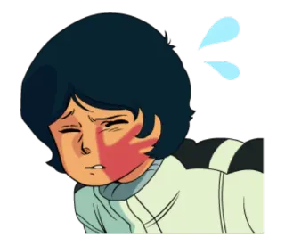 😣 Аниме, Пот, Обеспокоенный, Мультфильм, Тревожный telegram sticker