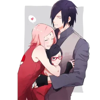 🎧 Sasuke Uchiha Naruto anime, family, love, cartoon, father, mother, daughter telegram sticker