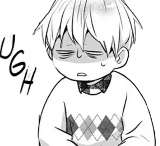 😩 UGH выражение, уставший, уф, мультфильм telegram sticker