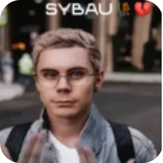 ✋ SYBAU man, persoon, portret, bril, Sybau telegram sticker