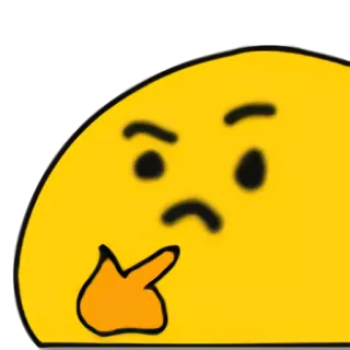 🤔 thinking, question, yellow, emoji, thoughtful telegram sticker