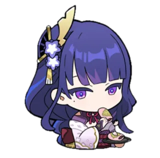 🎆 Raiden Shogun Genshin Impact anime, genshin impact, raiden shogun, chibi, cute, video game, sticker telegram sticker