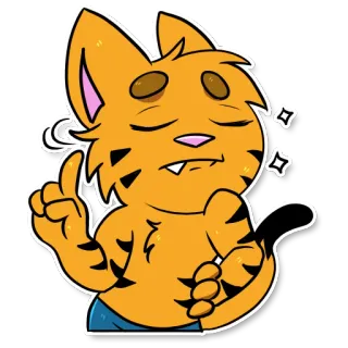 🤚 Desenho animado, Gato, Antropomórfico, Animal, Adesivo, Animado telegram sticker