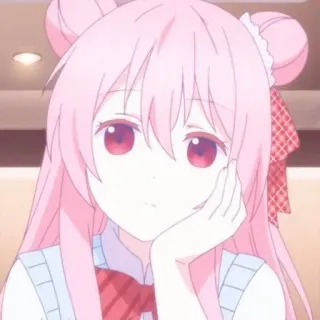 🌸 anime, girl, pink hair, cute, cartoon telegram sticker