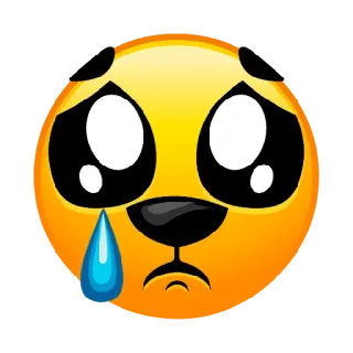 😀 Emoji, Triste, Chorando, Rosto, Amarelo, Lágrimas, Expressão whatsapp sticker