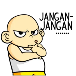 🛴 cartoon, thinking, expression, character, pondering telegram sticker