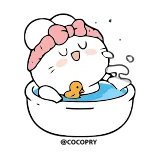 🛁 可爱, 浴缸, 橡皮鸭, 动物, 卡通, 放松 telegram sticker