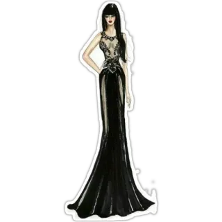 😊 Mode, Kleid, Abendkleid, Stil, Illustration, Frau, Model telegram sticker