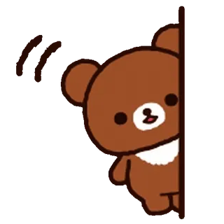 💨 Rilakkuma bear, cute, peeking, kawaii, cartoon whatsapp sticker