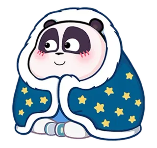 🐼 Panda, Lindo, Dibujos animados, Estrellas, Acogedor whatsapp sticker