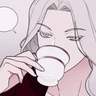 🎐 Anime, Thee, Drinken, Elegant, Portret, Cartoon whatsapp sticker