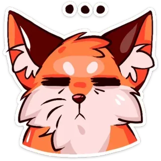 😐 ooo rubah, binatang, kartun, oranye, stiker, imut telegram sticker