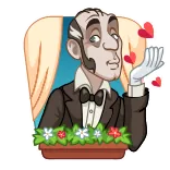 😘 cartoon, love, hearts, man, flowers, sticker telegram sticker