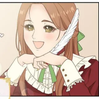 👾 dessin animé, fille, femme, stylo, plume, sourire telegram sticker
