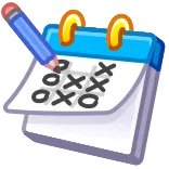π kalender, boter-kaas-en-eieren, spel, potlood, planning, schema, agenda telegram sticker