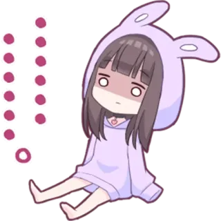 🤭 Animé, Fille, Lapin, Chibi, Mignon, Kawaii telegram sticker