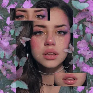 💕 vrouw, schoonheid, esthetiek, ogen, lippen, portret telegram sticker