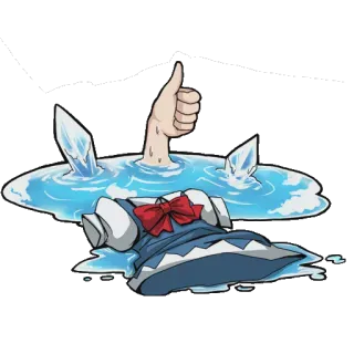 👍 อนิเมะ, น้ำ, ยกนิ้ว, ชุดเดรส, โบว์, มีม telegram sticker